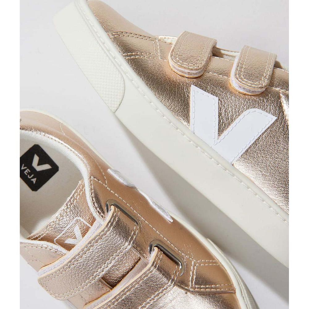 Kids' Veja ESPLAR CHROMEFREE Shoes Gold | ZA 725HAP